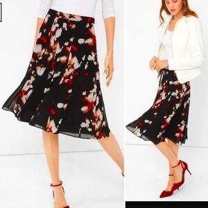 WHBM Printed Floral Full Skirt sz 4